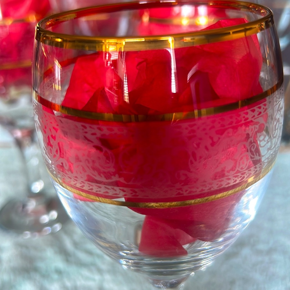 VINTAGE PALOMA‎ 24K GOLD CRYSTAL STEMWARE - Picture 2 of 6